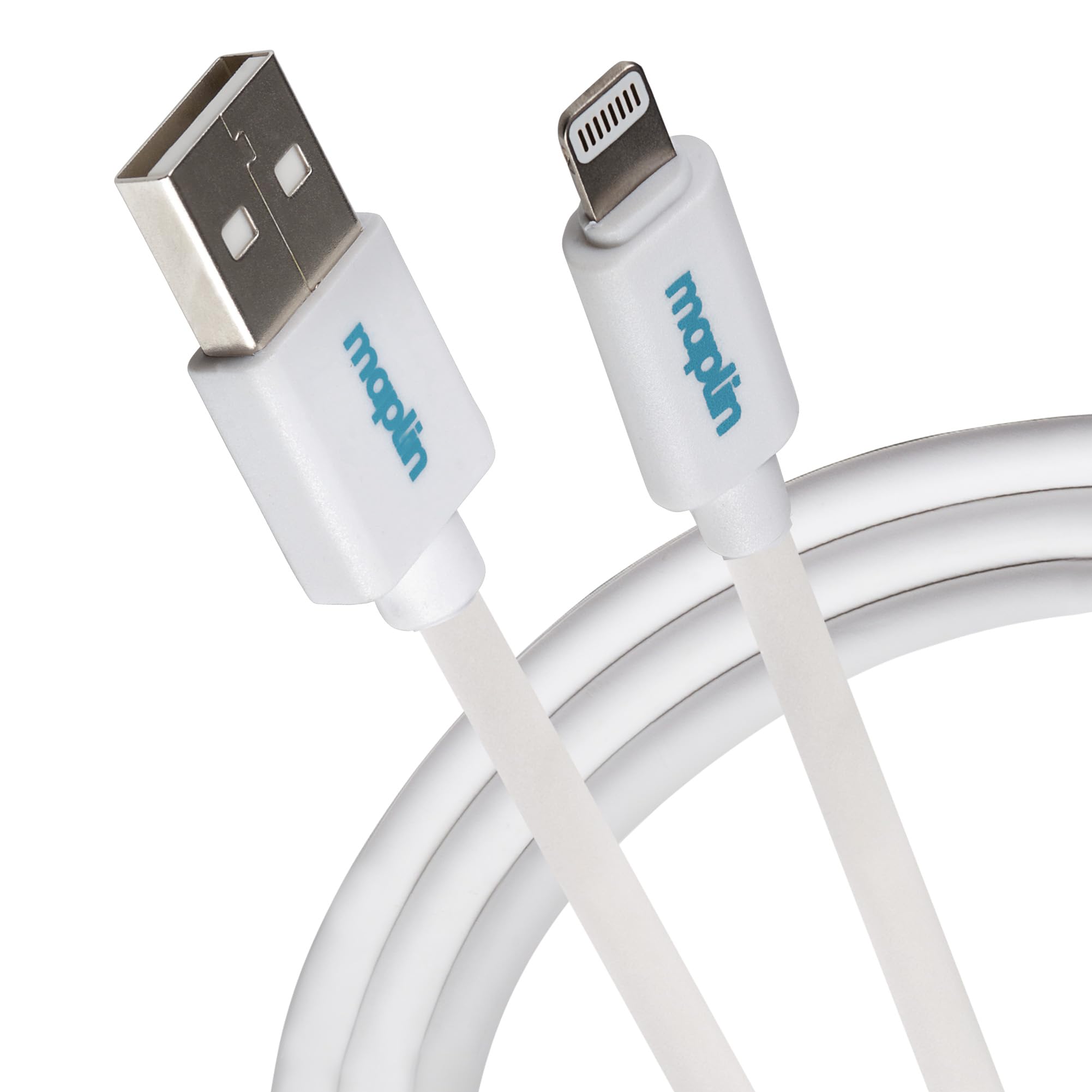 Maplin Premium Lightning to USB-A Cable White, 1.5m, Apple MFI Certified, for all iPhones 14, 13, 12, 11, SE, iPad Air/Mini (2019), iPad (up to 2021), Airpods (Lightning Case)