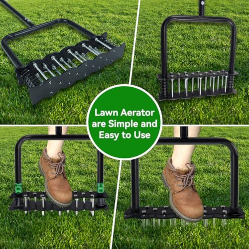 Lawn Aerator, Aerator Lawn Tool for Manual Weeding, Pre-Assembled Lawn Aerator Tool for Patio Lawns and Gardens, Lawns Improvement and Yard Care, Garden Tools, Restoring Lawns Health - Image 5