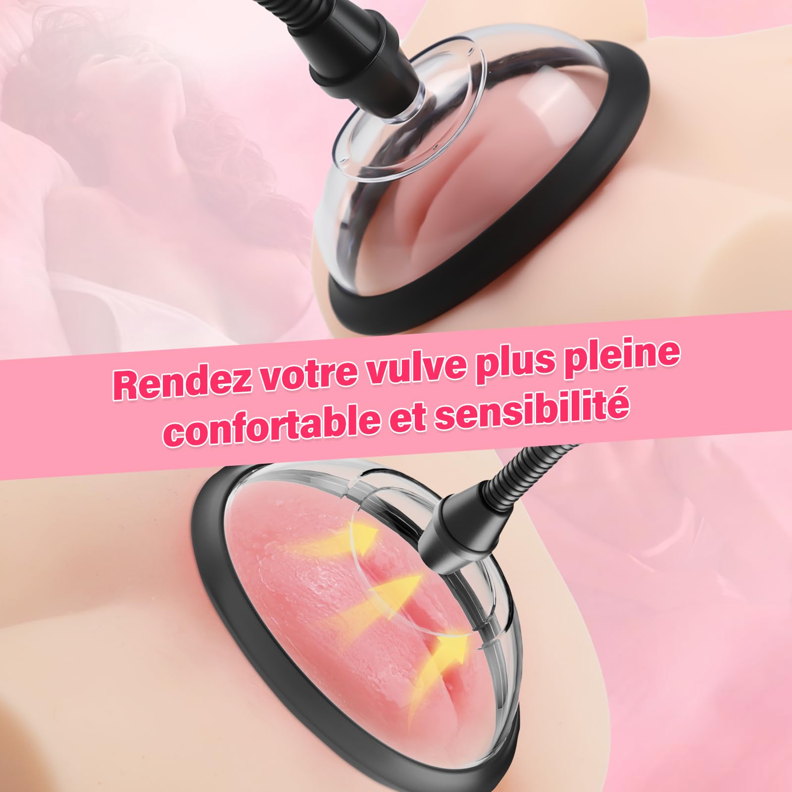 Pompe à Vide Clitoris, Suceurs de Clitoris Ventouse Électrique, Stimulateur de Clitoris avec 2 Ventouses Fortes, Jouets Sex Toy avec 3 modes puissants, Pour plus de plaisir féminin compris 5 tasses