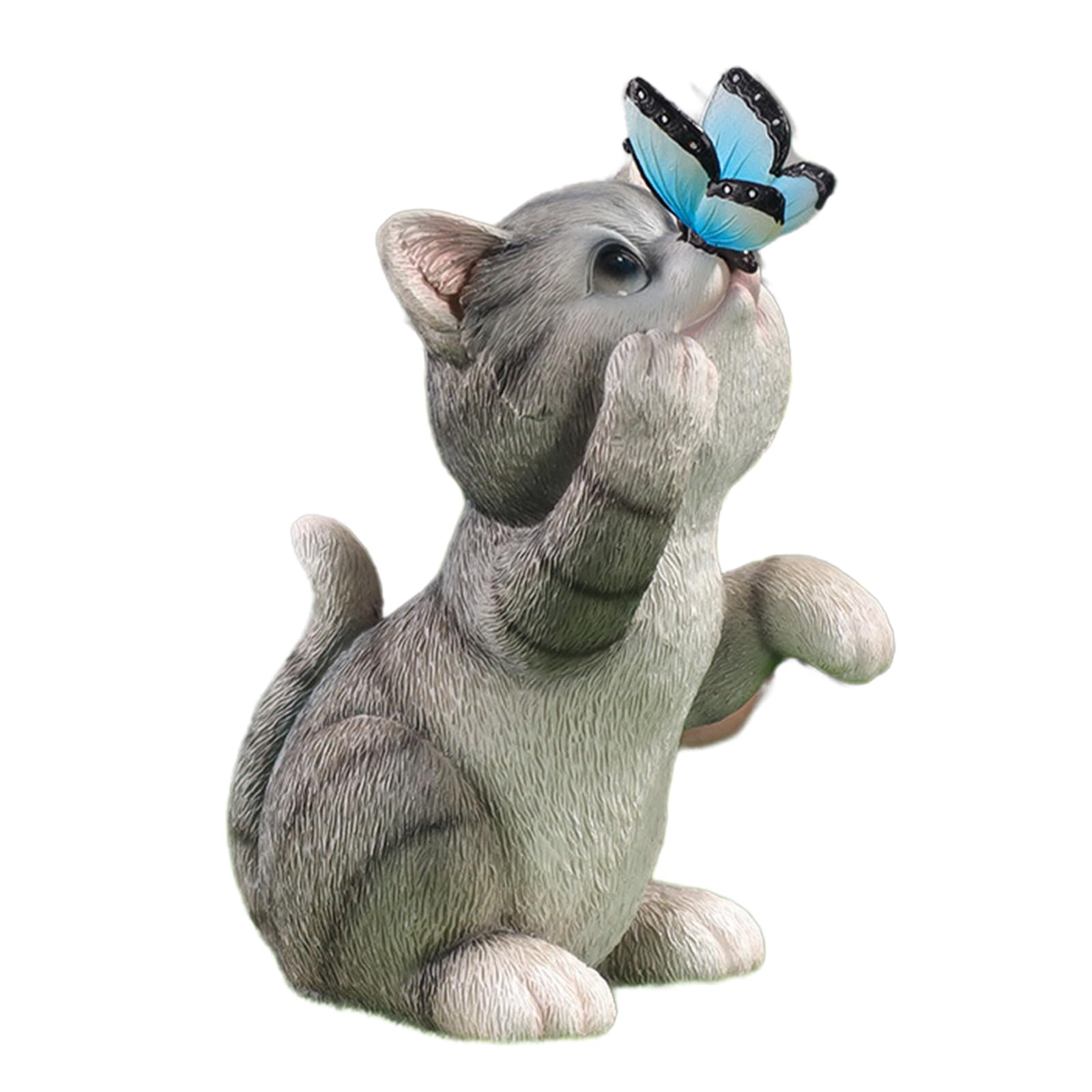 YWLUUOO Garden Ornament Cats Solar Light Statue for Backyard Cafes Indoor Outdoor Statue Sculpture LED Cats Figurine Yard Lamp Garden Decor