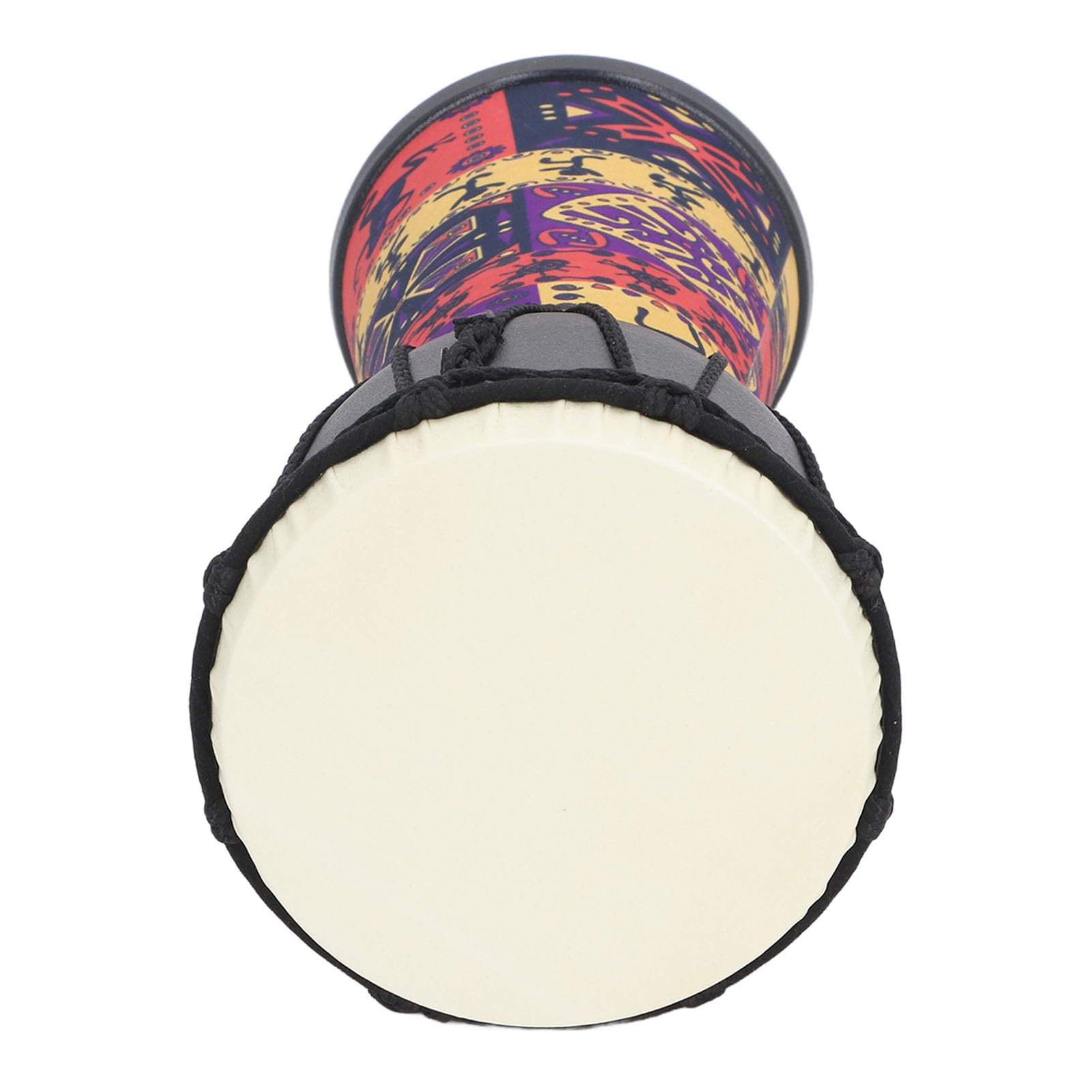 Mini Tambour Djembé, Tambour à Main Africain en Peau de Chèvre Artificielle de 4 Pouces, Design Peint, pour Adultes Débutants