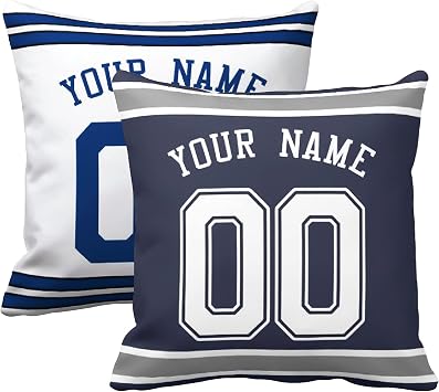 ANTKING Dallas Throw Pillow with Custom Name and Number Personalized Gift for Men Women Boys