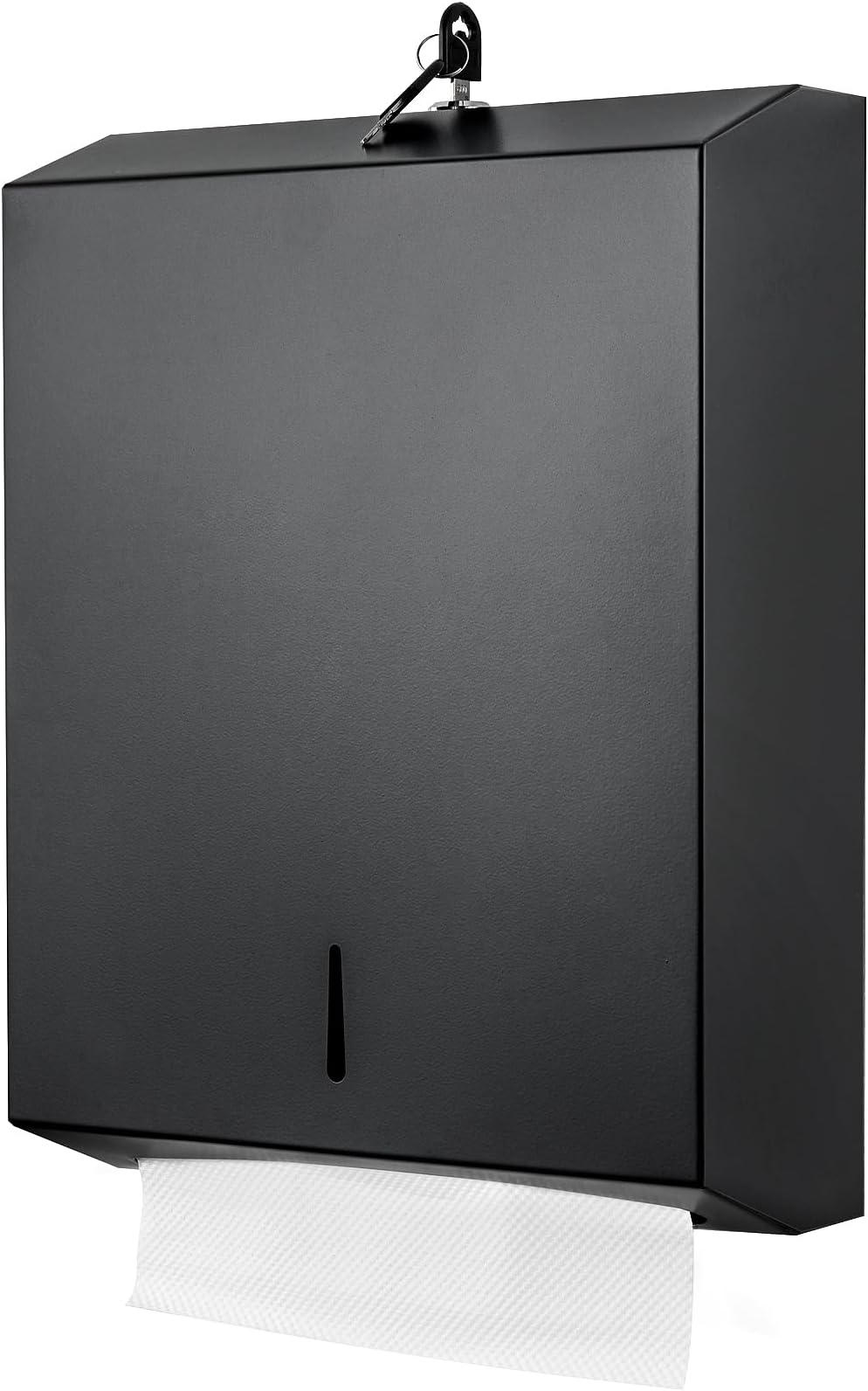 Gorlary Paper Towel Dispenser Wall Mount Commercial c fold Multifold Trifold, Touchless Hand Towel Dispenser with Lock, (Matte Black)