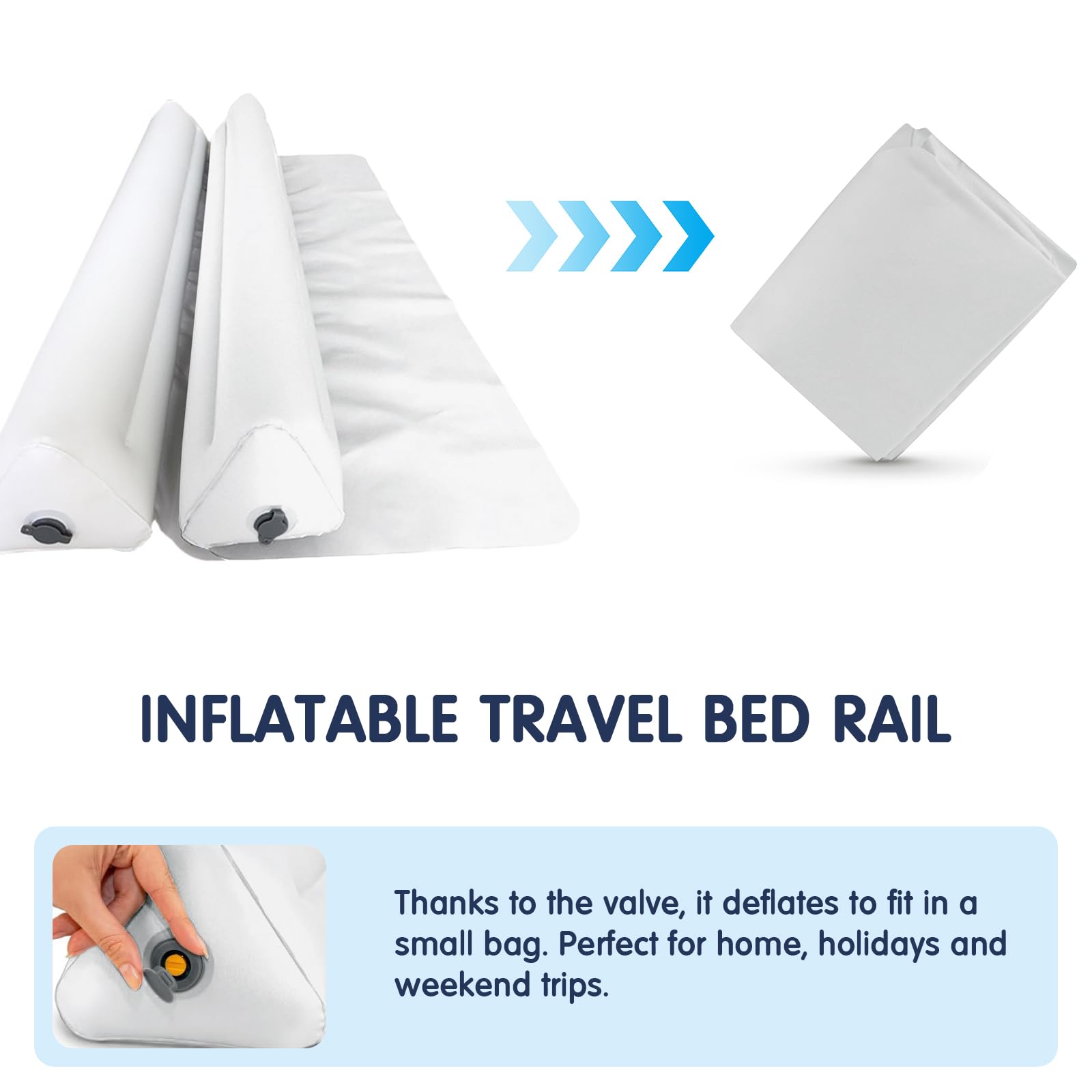 LIROPAU 2-Pack Barriera di Sicurezza per Letto Bambino, Barriere da Letto Gonfiabili per Bambini, Sponda Barriera Letto Bambini, Paracolpi Lettino per Letti Singoli, Matrimoniali, Queen e King Size