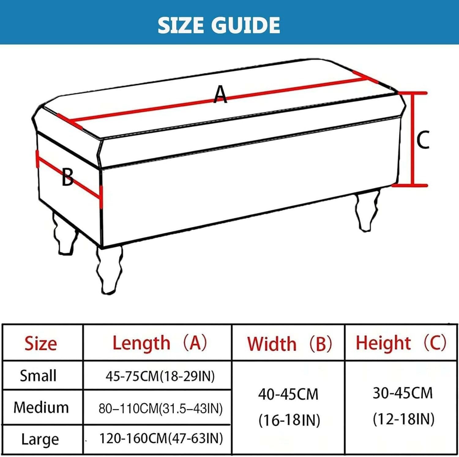 Stretch Velvet Rectangle Ottoman Cover for Storage Ottoman, Non-Slip Footstool Protector Cover, Bench Cover for Living Room and Bedroom Furniture Protection (Color : E, Size : Large)