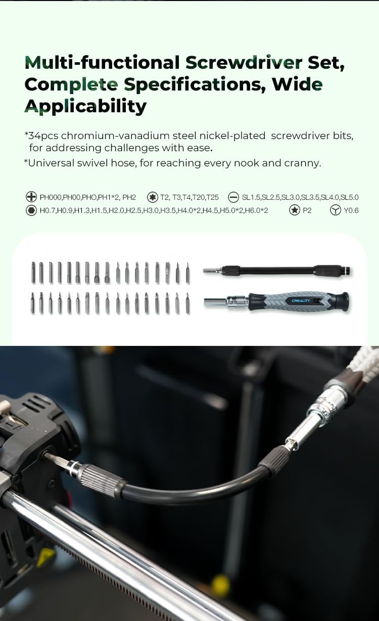 Creality Verbessertes 3D-Drucker-Werkzeug-Set Pro, 74-teilig, inklusive Entgratwerkzeug, Düsenreinigungswerkzeuge, Kunstmesser-Set, Rohrschneider, Aufbewahrungstasche, geeignet für 3D-Druckentfernung