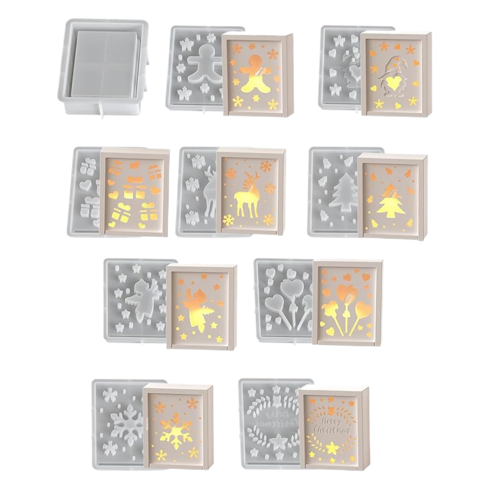 Moule de Noël en silicone pour décoration d'intérieur et de bureau