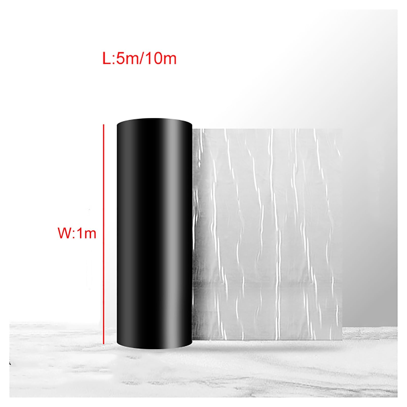 Genérico Cinta Impermeable para reparación de techos - Cinta autoadhesiva de Asfalto para Grietas, sótanos, cabañas, Puentes y túneles - Lámina de Aluminio Duradera - Tamaño: 1 m de Ancho x 10 m de l
