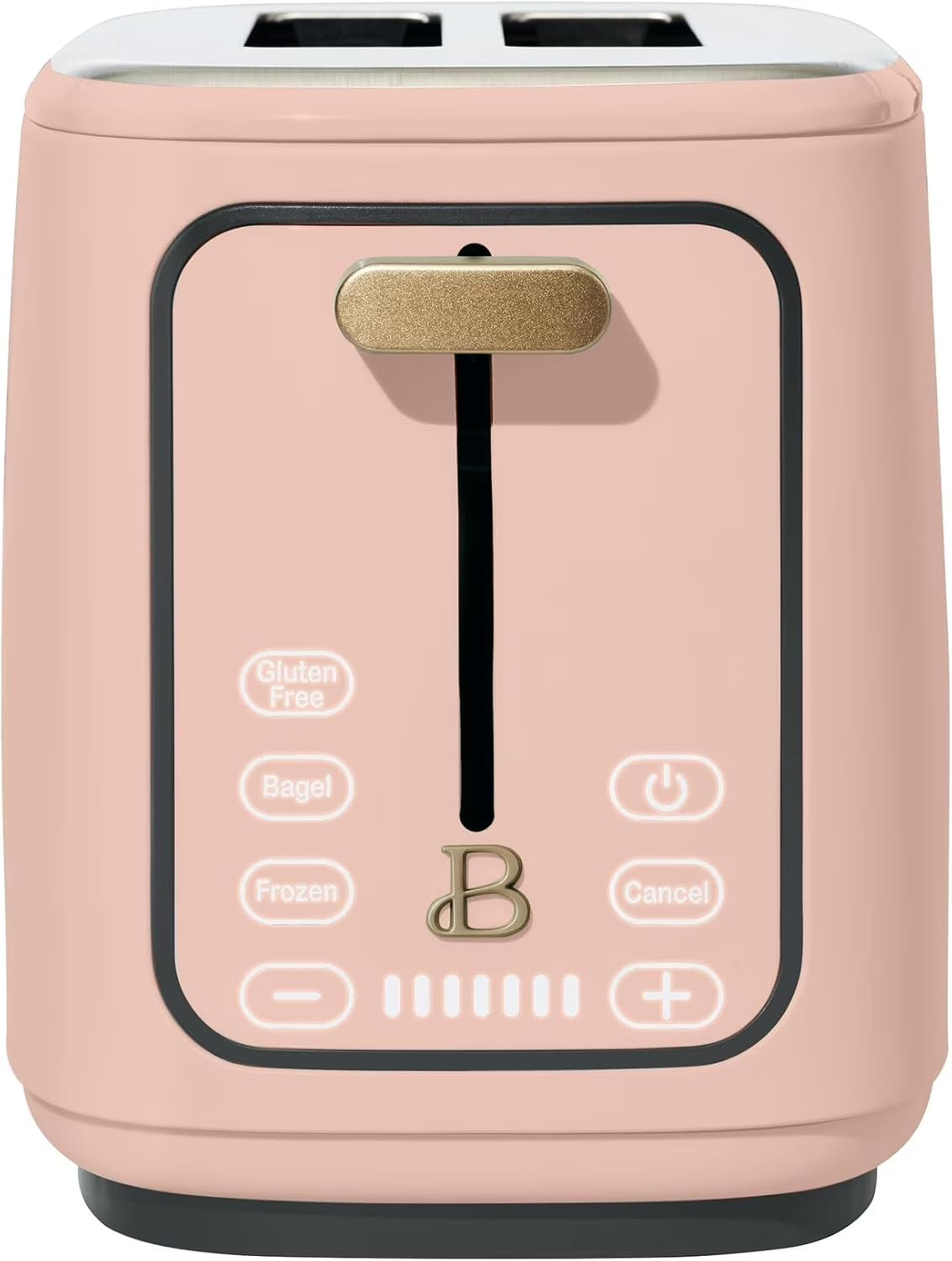 2 Slices Toaster with Touch-Activated Display, 7 Browning Settings, Bagel &amp; Frozen Bread Presets, Slide-Out Crumb Tray Stylish Kitchen Toaster (Porcini-Taupe) (Rose)