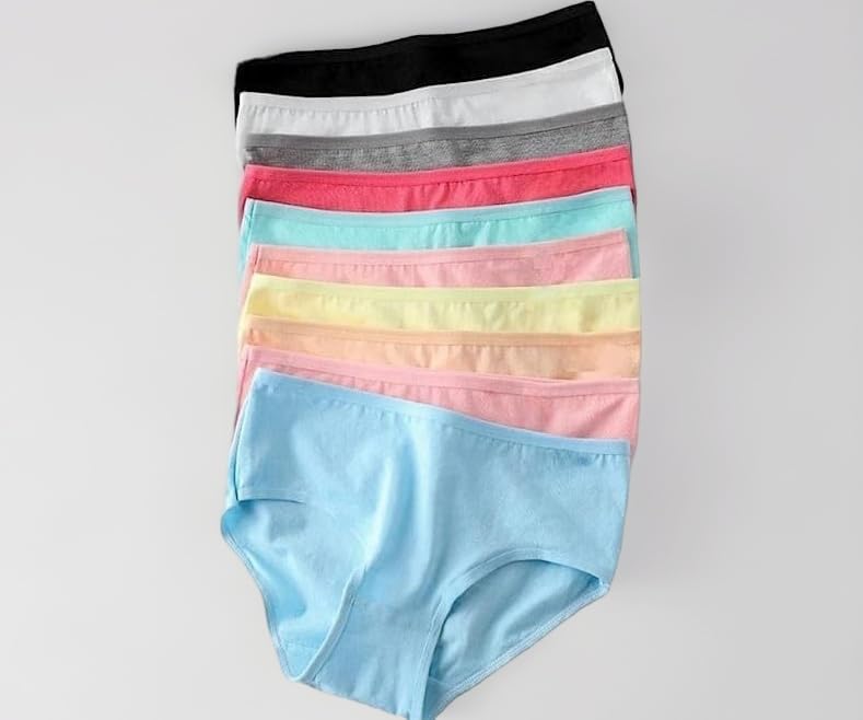Women's Candy (Pop) Color Brief/ 100% Super Soft Cotton Hipster Ladies Plain Bright Panty/Innerwear Inner Elastic Underwear Combo(Pack of 1,2,3,4,5,6) (Colour May Very)