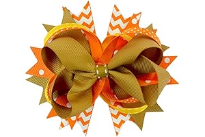 Girls 6 Pieces Fall Thanksgiving Hair Bows Party Favor Gifts for Autumn Harvest Thanksgiving Day