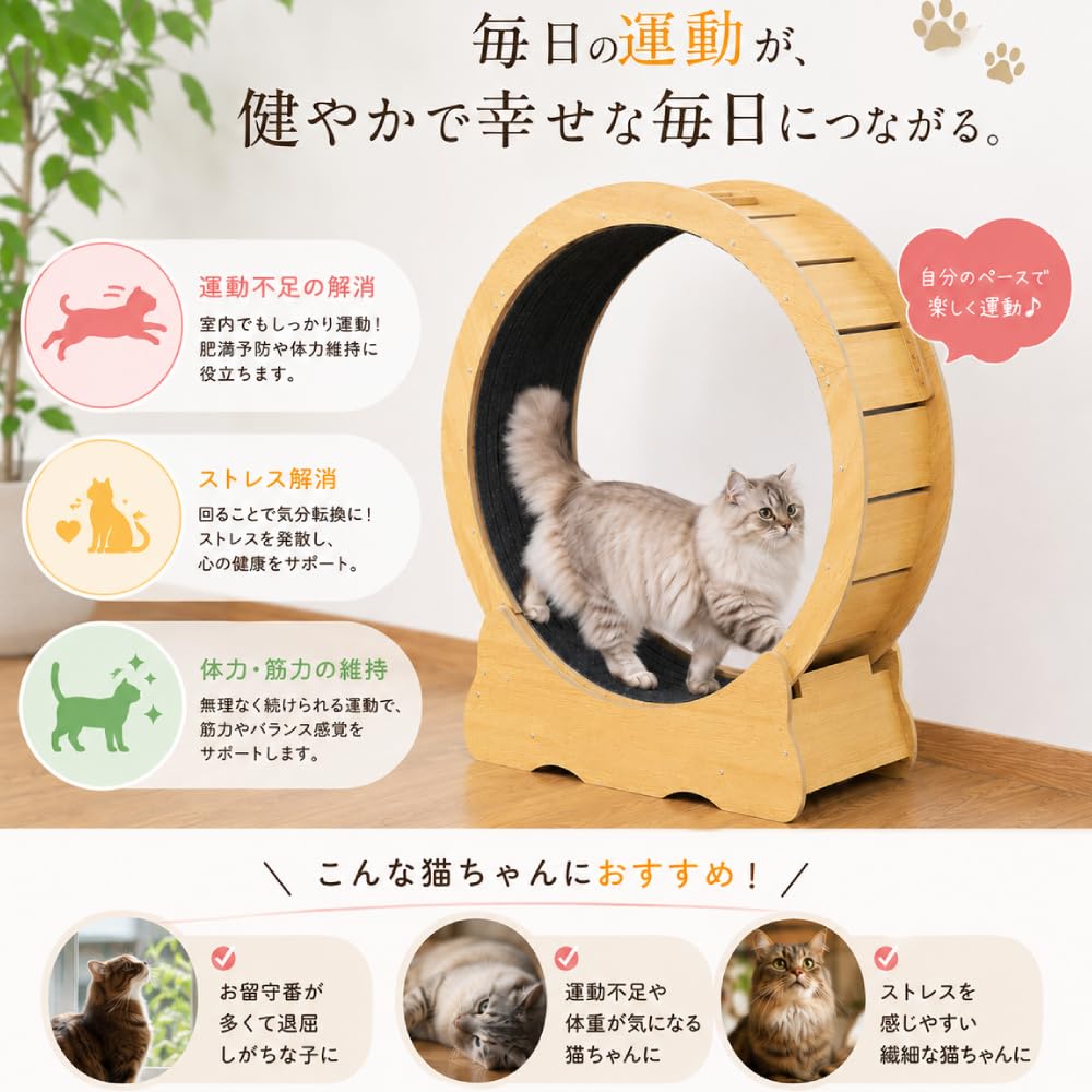 Amazon.co.jp: キャットホイール 猫の車輪【直径90cm/大型猫 活発な猫
