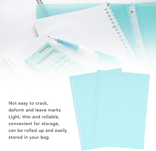 Miniatura 3 de 20PCS 20 Ring Binder,Loose Leaf Colorful Translucent Frosted Detachable PP A5 Binder Covers for Notebook,Book Cover Binding Covers(Soft Green)