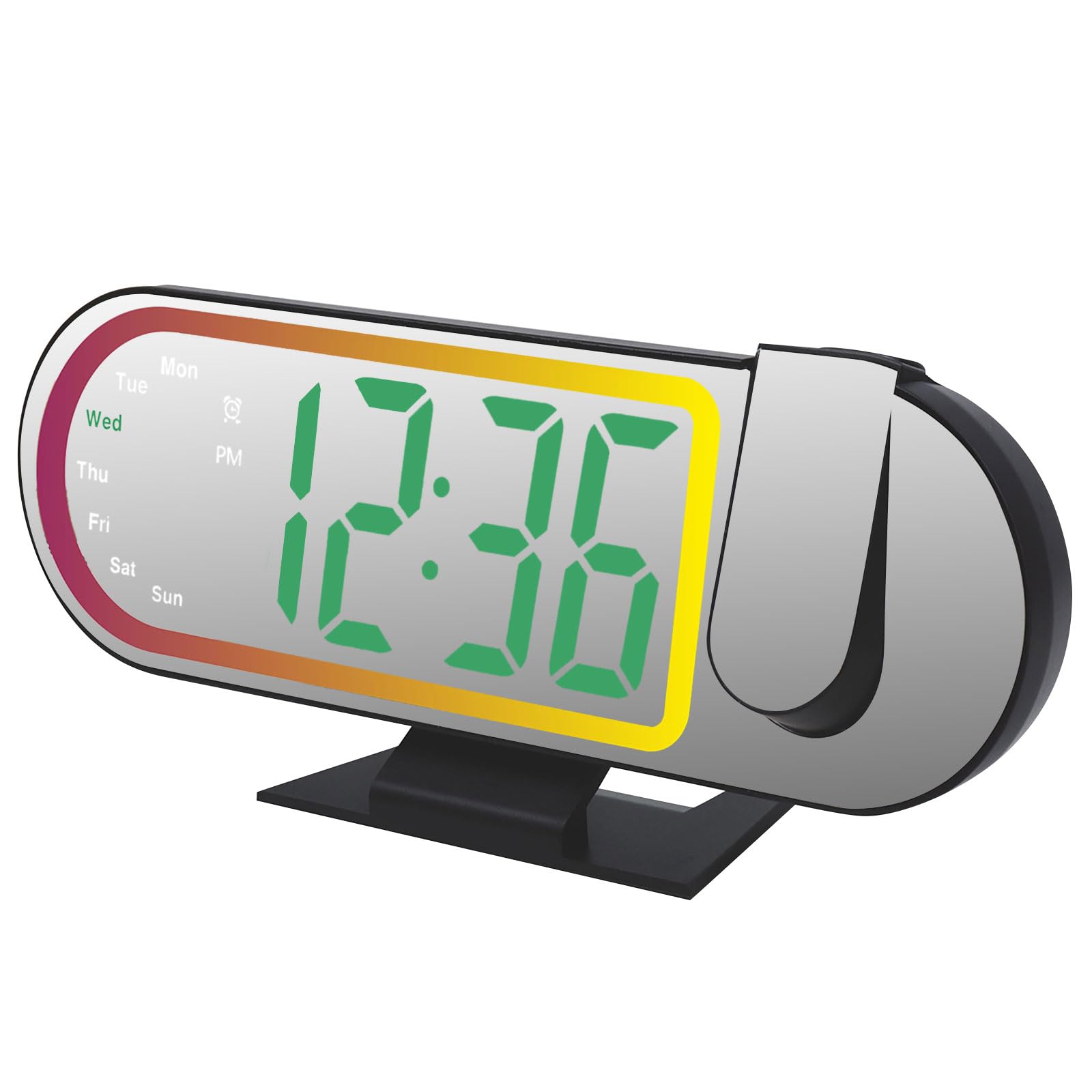 Msioytog LED Digital Clock with Temperature Reading Bedroom Slide Warning Modes Simple Action ABS Housing LED Projection Clock