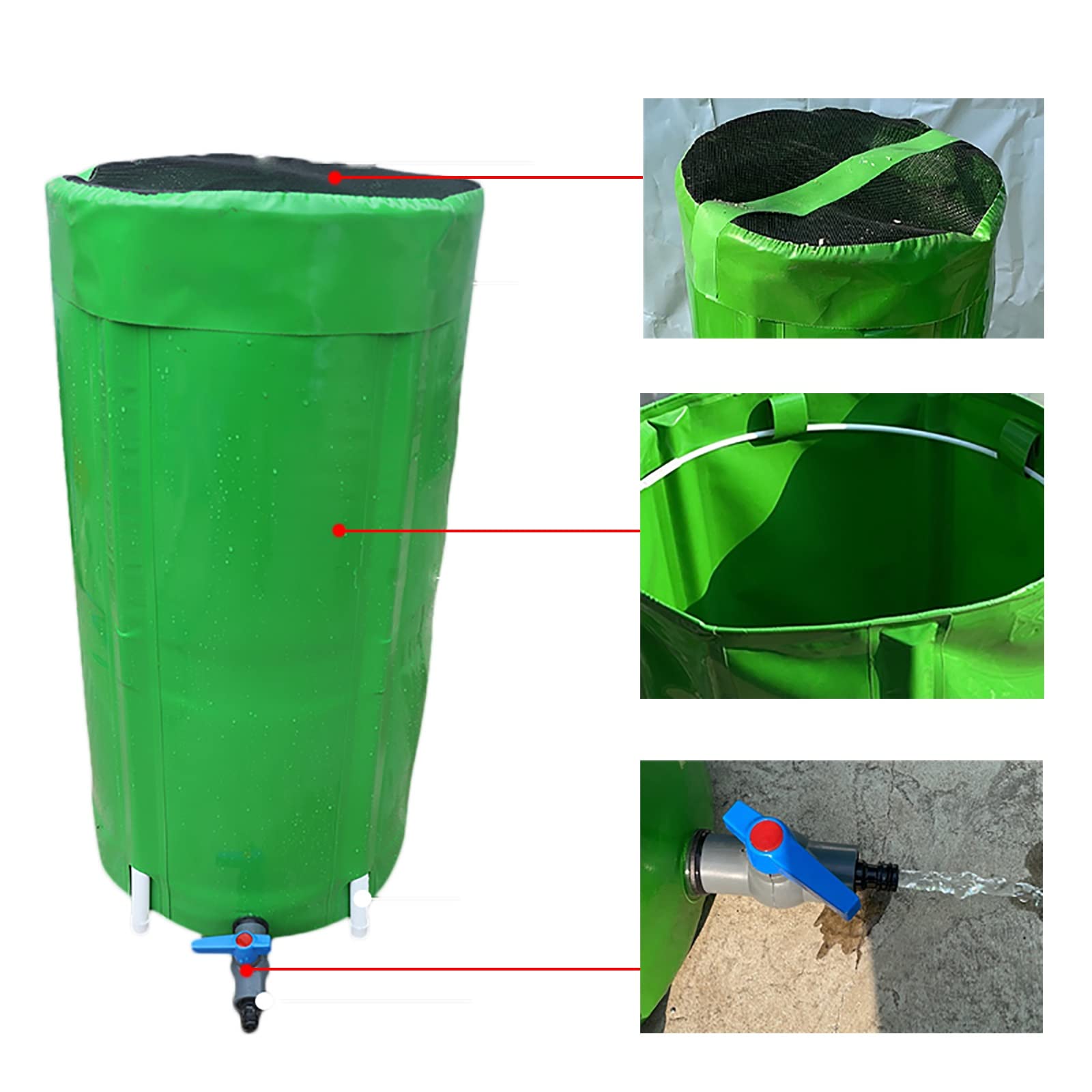 Genérico Tanques de Agua Plegables Barriles de Lluvia 100 160 200 500 1000 galones, Barril de recolección de Agua de Lluvia para riego de Jardines y Granjas, Bolsa de Tanque de Almacenamiento plegabl