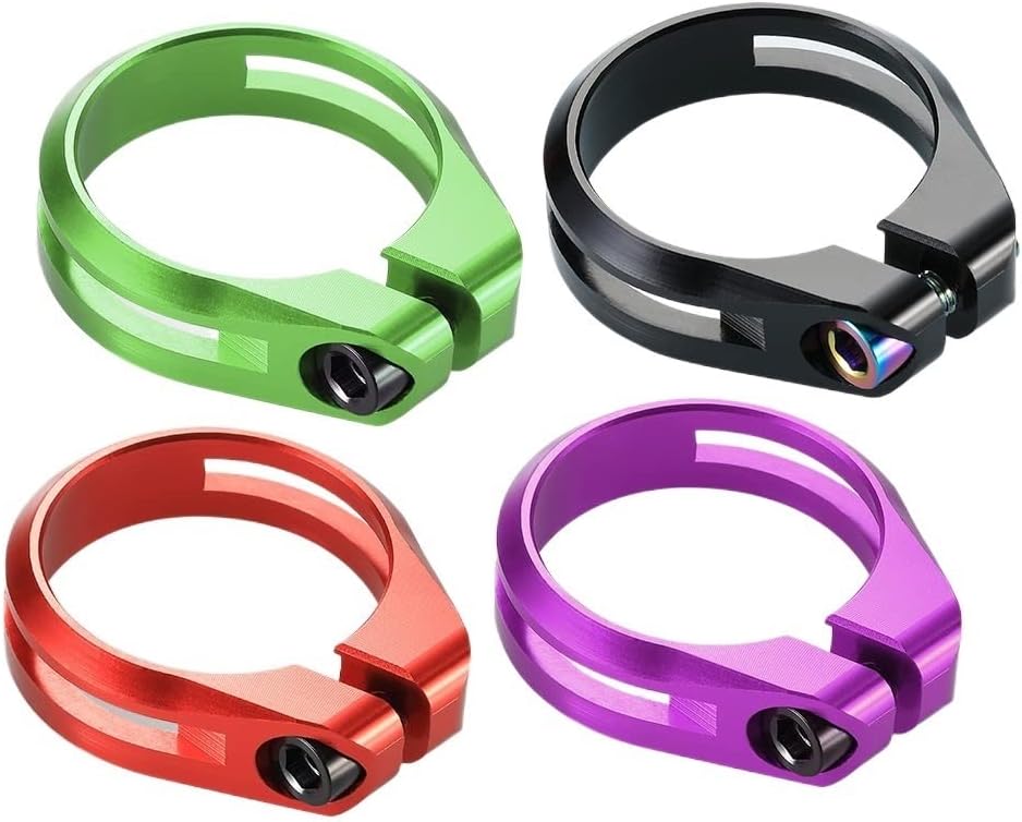 Bike Seatpost Clamp, Bike Seat Post Clamp Bike Bicycle Seat Post Clamp Aluminum Alloy Cycling Saddle Seat Post Clamp For 27.2/30.8/31.6mm Bike Parts Seatpost Seat Clamp(GREEN 34.9mm)