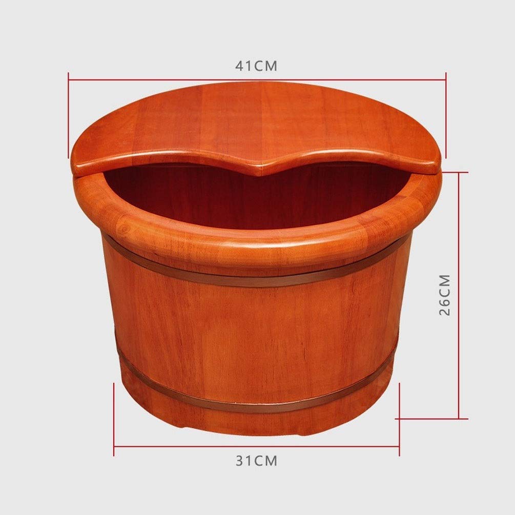 Secchio per pediluvio in Legno, Vasca idromassaggio per pediluvio, vaschetta per Piedi ammollo, Secchio per pediluvio con Coperchio, vaschetta per pediluvio per Adulti, Secchiello in Legno per