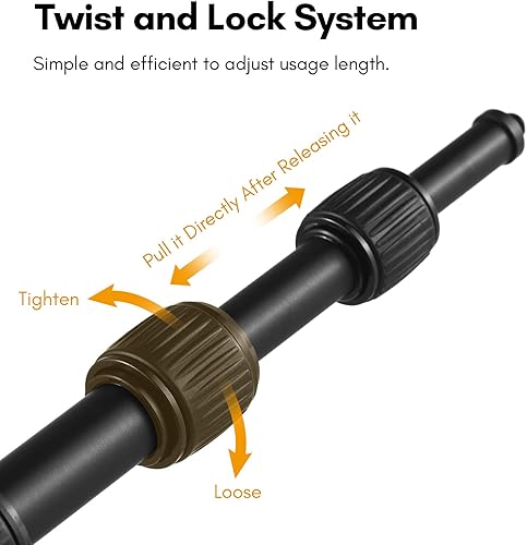 Miniatura 3 de Andoer Brazo de brazo de brazo de micrófono de mano, brazo de micrófono extensible de 5 secciones, poste de pluma de aleación de aluminio para
