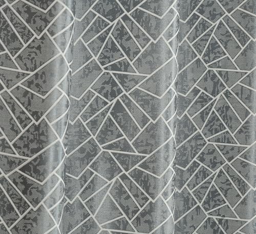 Image of Room Darkening Curtains for Door & Windows, Living Room, Bedroom, Eyelet, Parda, Printed, Pack of 1, Grey, 4 x 9 Feet