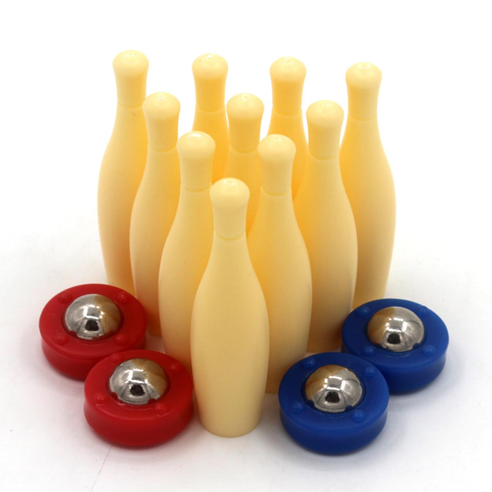 Small Shuffleboard Replacement Pucks, 24PCS Curling Game Accessories, Funny Sliding Rollers Set, Portable Tabletop Shuffleboard Beads for Indoor Family Games, Red and Blue