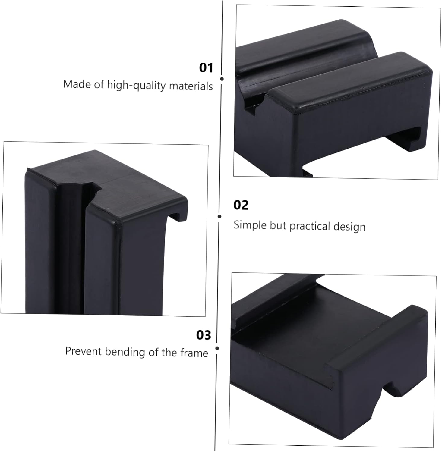 ULTECHNOVO 2pcs Jack Stand Rubber Pad Heavy Duty Slotted Frame Rail Adapter Vehicle Support Non- Design Compatible Vehicles Easy Installation Rubber Material