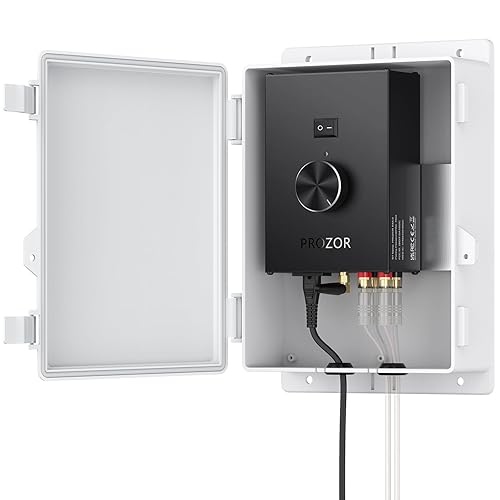 PROZOR Amplificador de potencia Bluetooth 5.0 para altavoces al aire libre Potencia máxima 200W+200W TPA3221 caja de montaje impermeable soporta