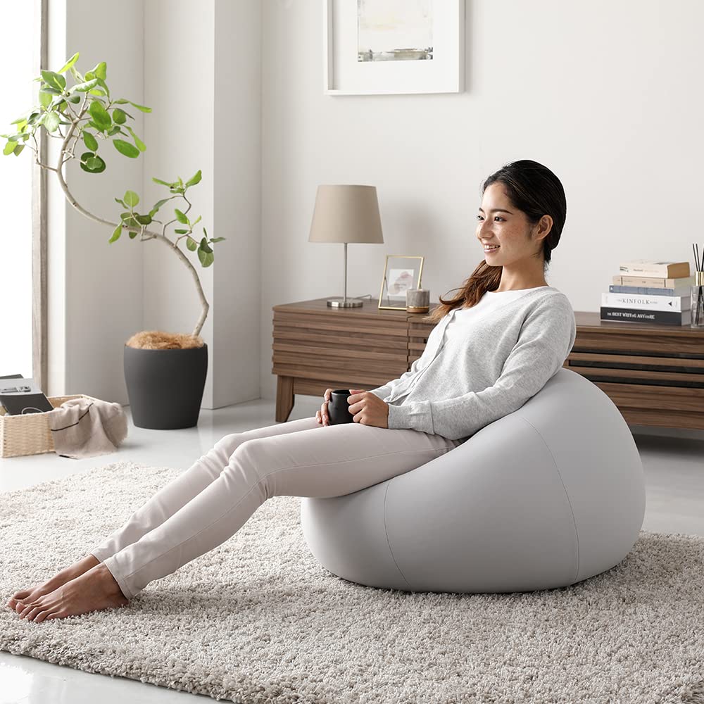 ゆったりビーズクッション カバー(カラー：ライトグレー