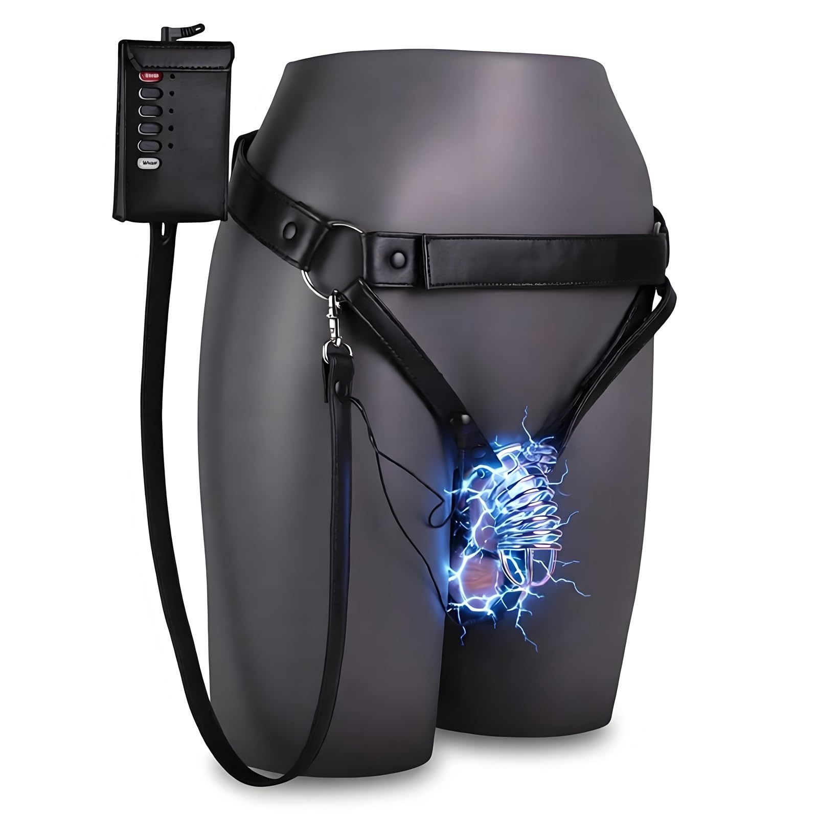 Tragbare Elektroschock Peniskäfig mit 3 Cockringe Bondage Set für Männer