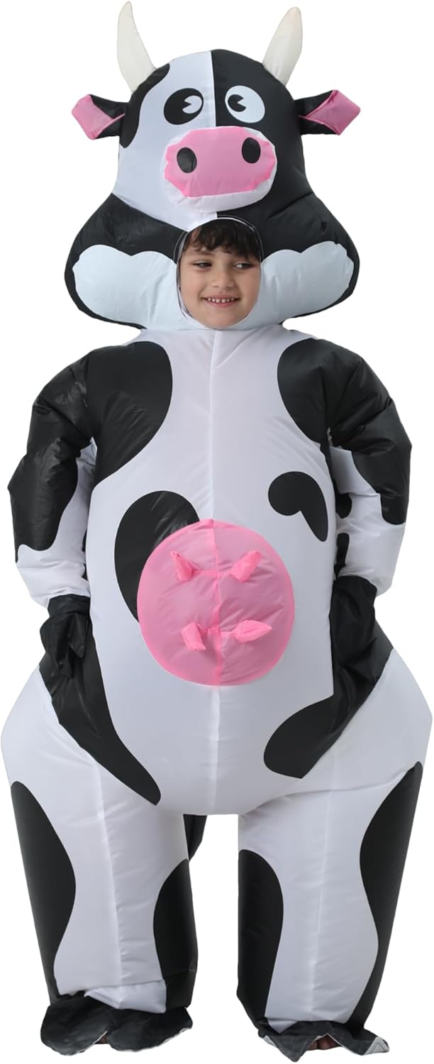 Inflatable Cow Costume, Hilarious Cow Suit, Air Blow Up Animal Costumes, Ideal for Halloween, Christmas, Themed Party