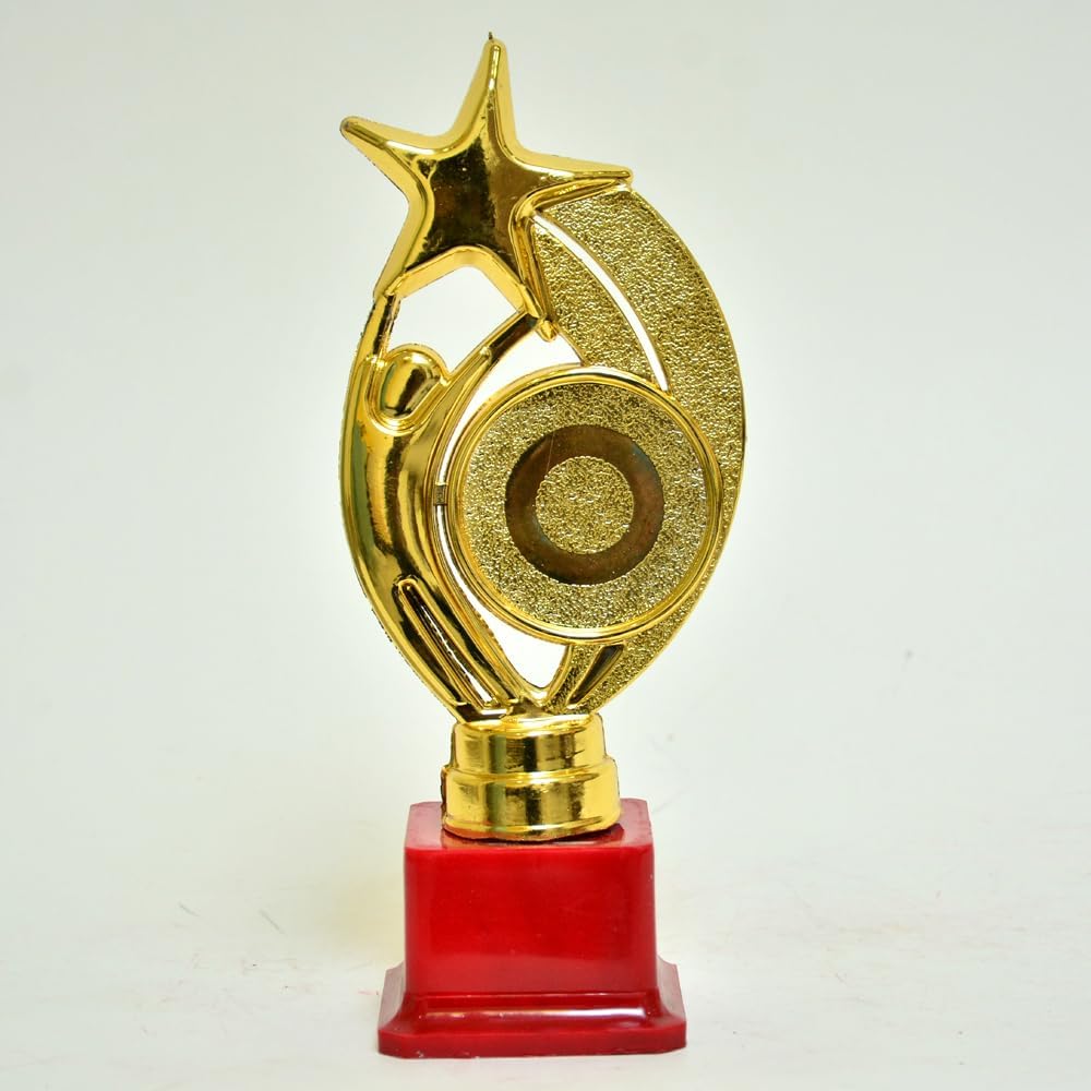 Golden Star Trophy for Sports, Event & Functions (Small, 18cm Height x 7cm Width x 7cm Depth)-image-20
