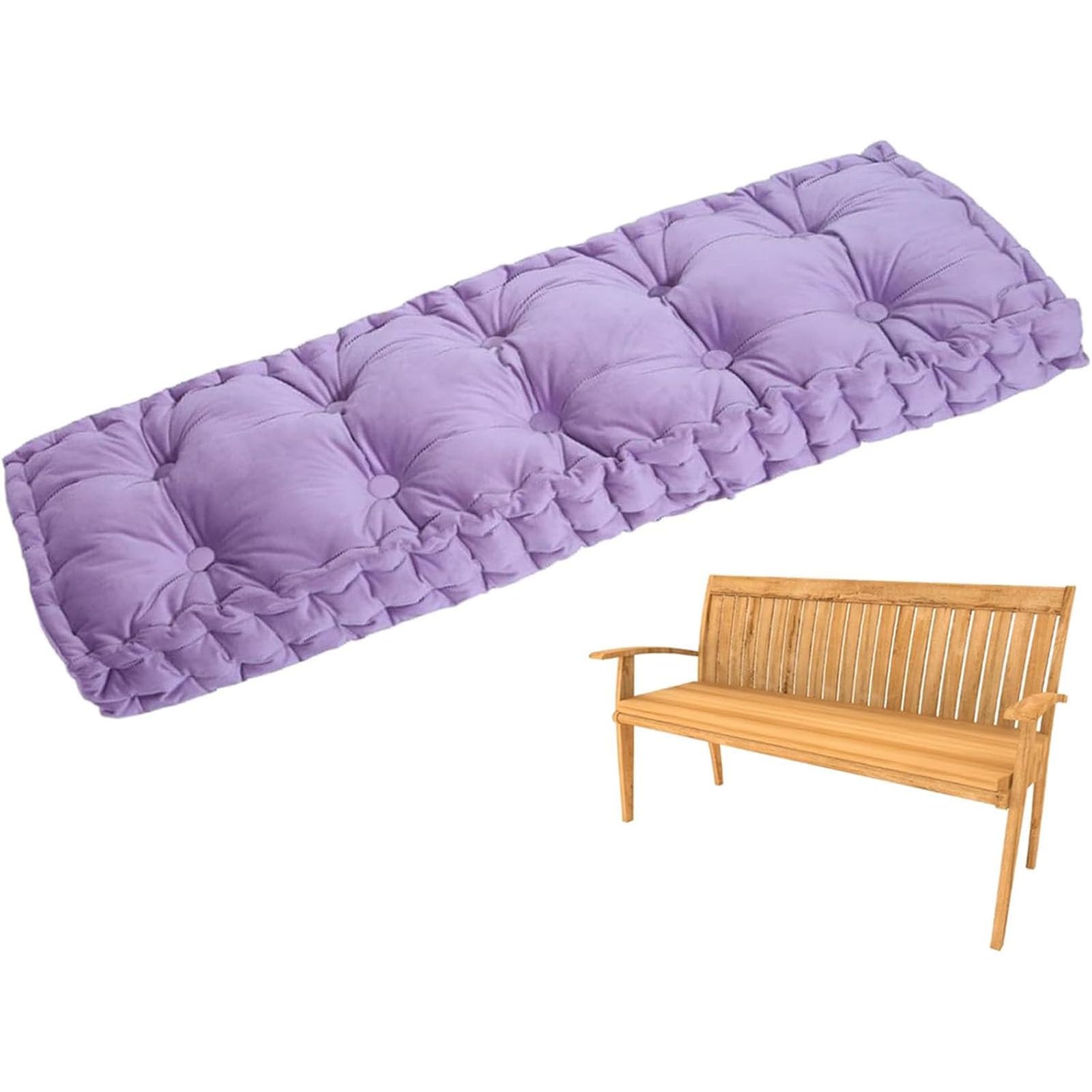 Coussin de banc de jardin violet en velours doux pour terrasse cosy