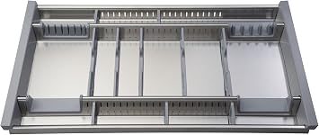 ELLETIPI Flexo R290/S C10 Cutlery Holder Car adattante from Drawer Module, 90 cm, Stainless Steel and Plastic, Grey