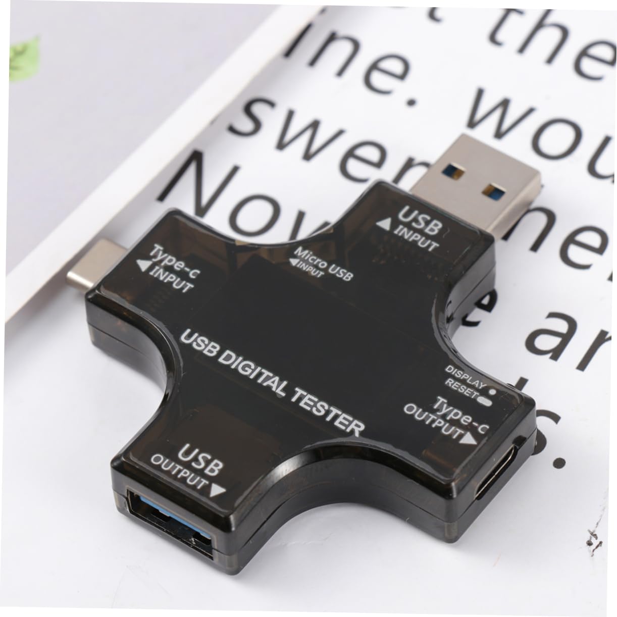 USB Tester Typ-c mit Farbdisplay, 1 Stück, Schwarzer Kunststoff