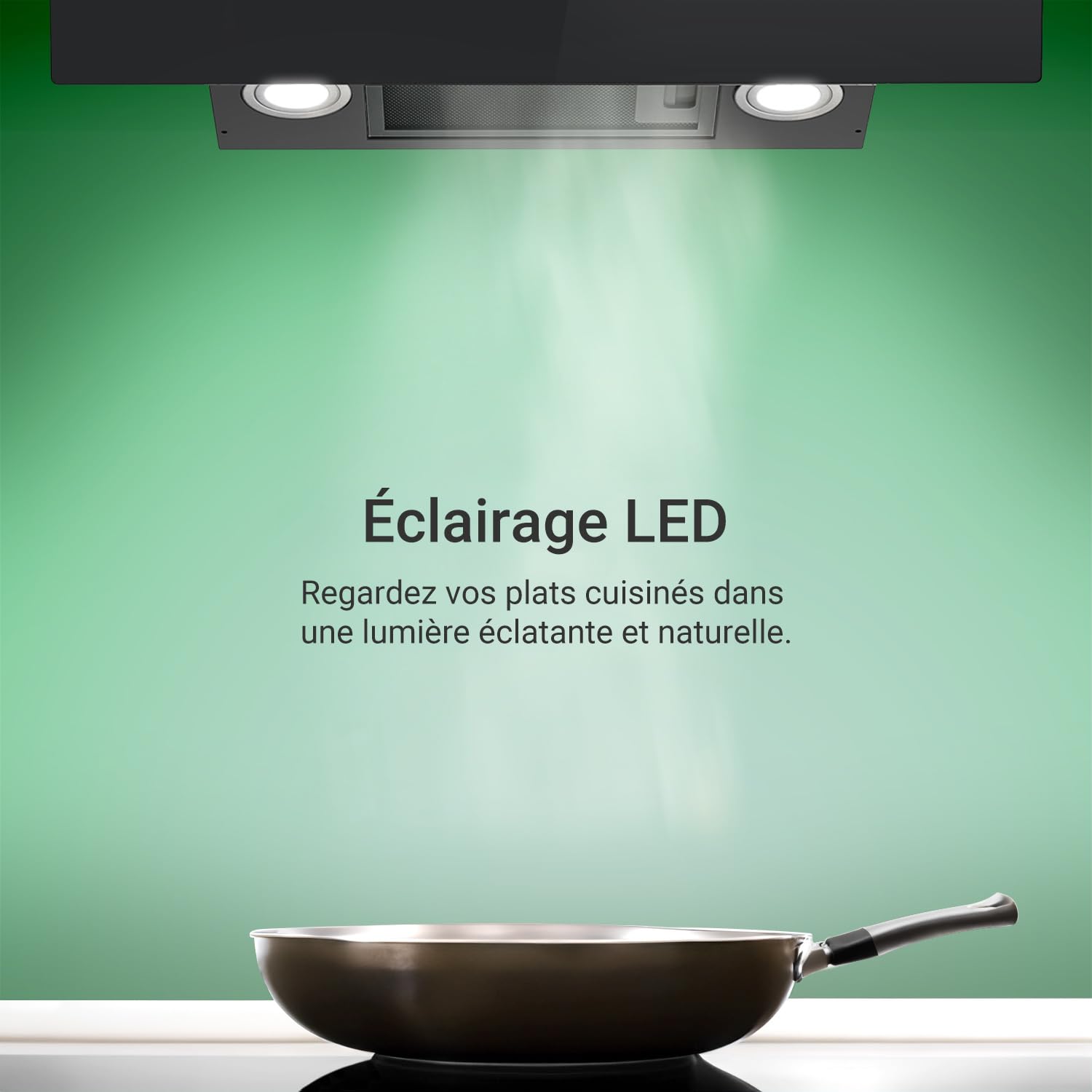 KKT KOLBE Hotte aspirante 80 cm | Air de circulation d'air évacué | 782 cbm/h | capuchons muraux sans tête | noir | verre | contrôle gestuel | Commande tactile du capteur | Éclairage LED | TRIO8025S