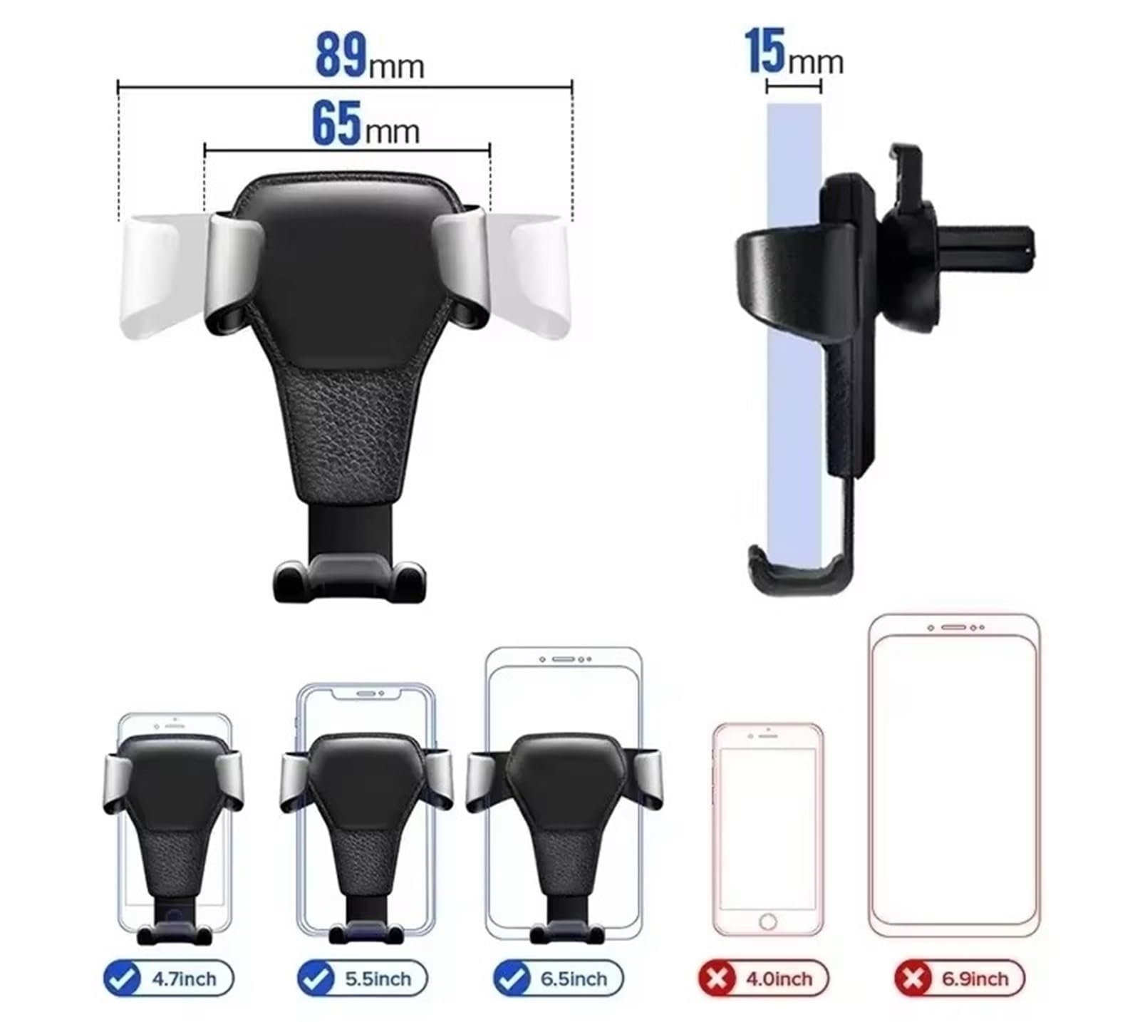 para Xiaomi Universal Gravity Holder Air Vent Clip Mount Soporte Celda Móvil Smartphone GPS Soporte Bloqueo Automático Automóvil Soporte Móvil Coche