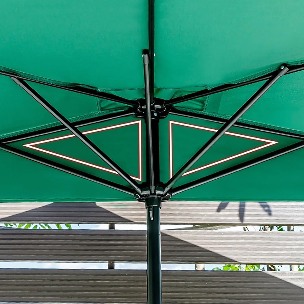 250cm Ombrellone Mezzaluna A Parete da Giardino, con Manovella, Protezione UV per Terrazza, Patio, Balcone, All'aperto(Wine Red)