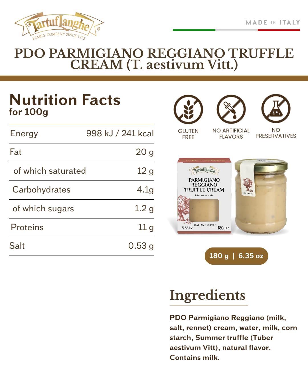 Tartuflanghe - BLANC CRÈME DE TRUFFE ALBA (7,5% - Tuber magnatum Pico) 90g