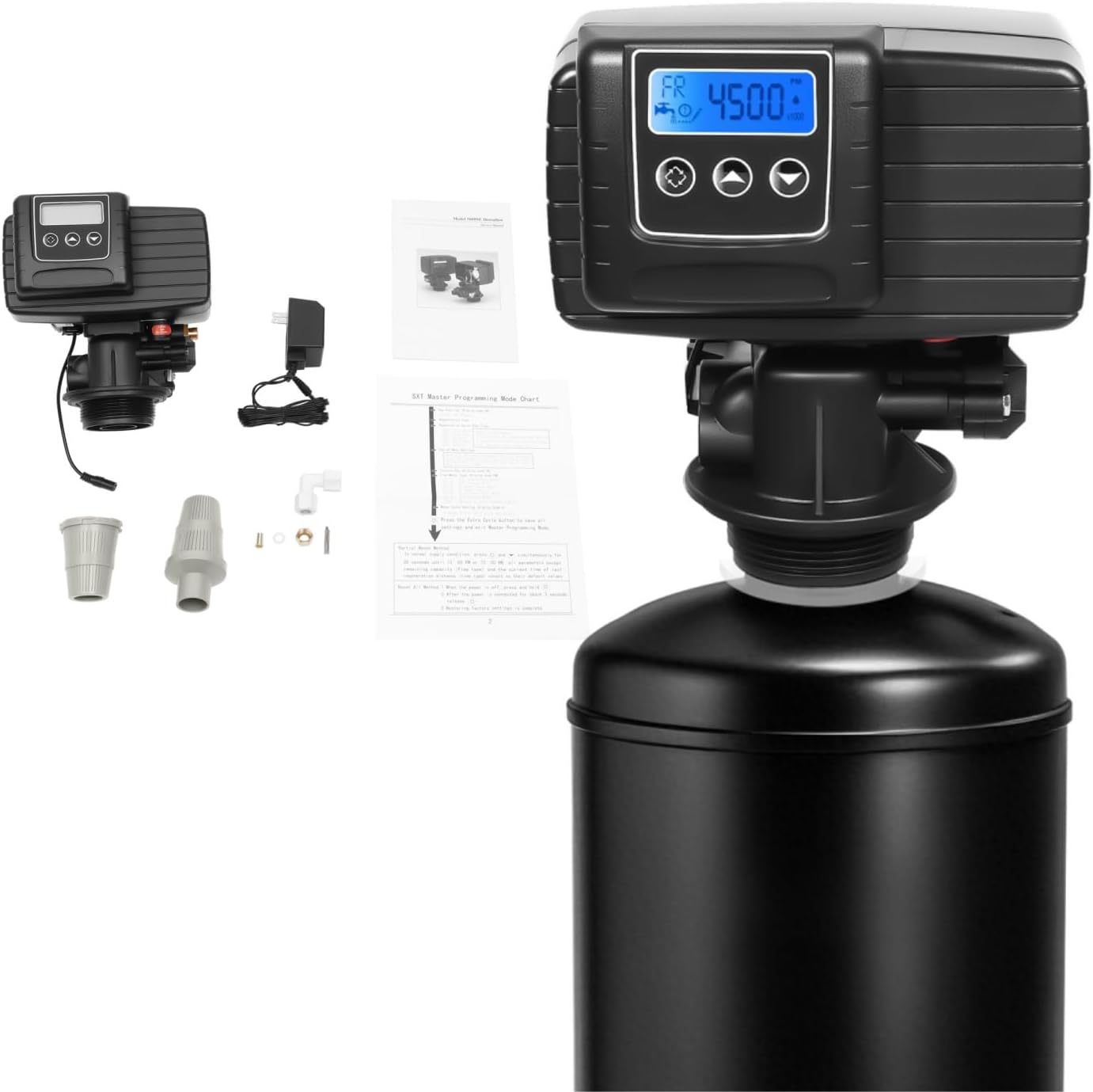 Water Softener Control Head, 110V Digital Control Valve for Water Softeners with Distributor, 5600xstst Time Type Automatic Control Valve Filter Digital Metered Replacement Head for Purify