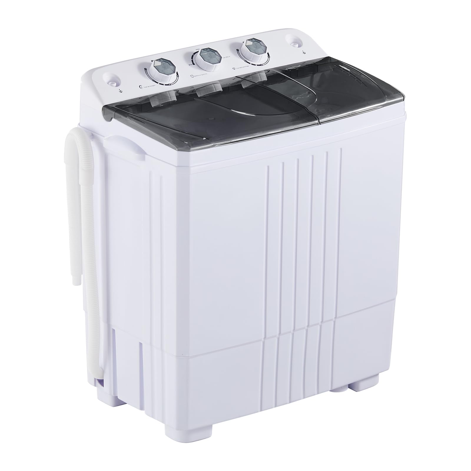 Lavadora de doble cuba de 6 kg, lavadora de 4,5 kg + secadora de 1,5 kg, mini lavadora portátil con temporizador y manguera de drenaje para apartamentos, dormitorios y camping