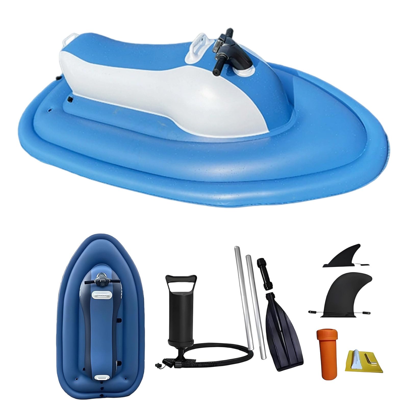 Gommone Gonfiabile con Motore, Jet Ski Gonfiabile, 3-7 Km/H, Autonomia della Batteria 40-130 Minuti, Attrezzatura per Immersioni Subacquee per Adulti White-Nothrusters