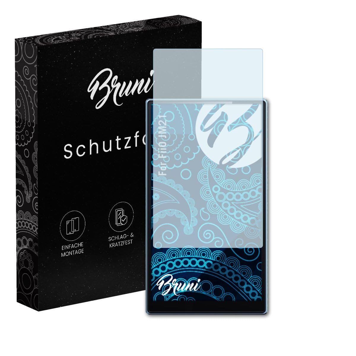Bruni Screen Protector compatible with FiiO JM21 Protector Film, crystal clear Protective Film (2X)