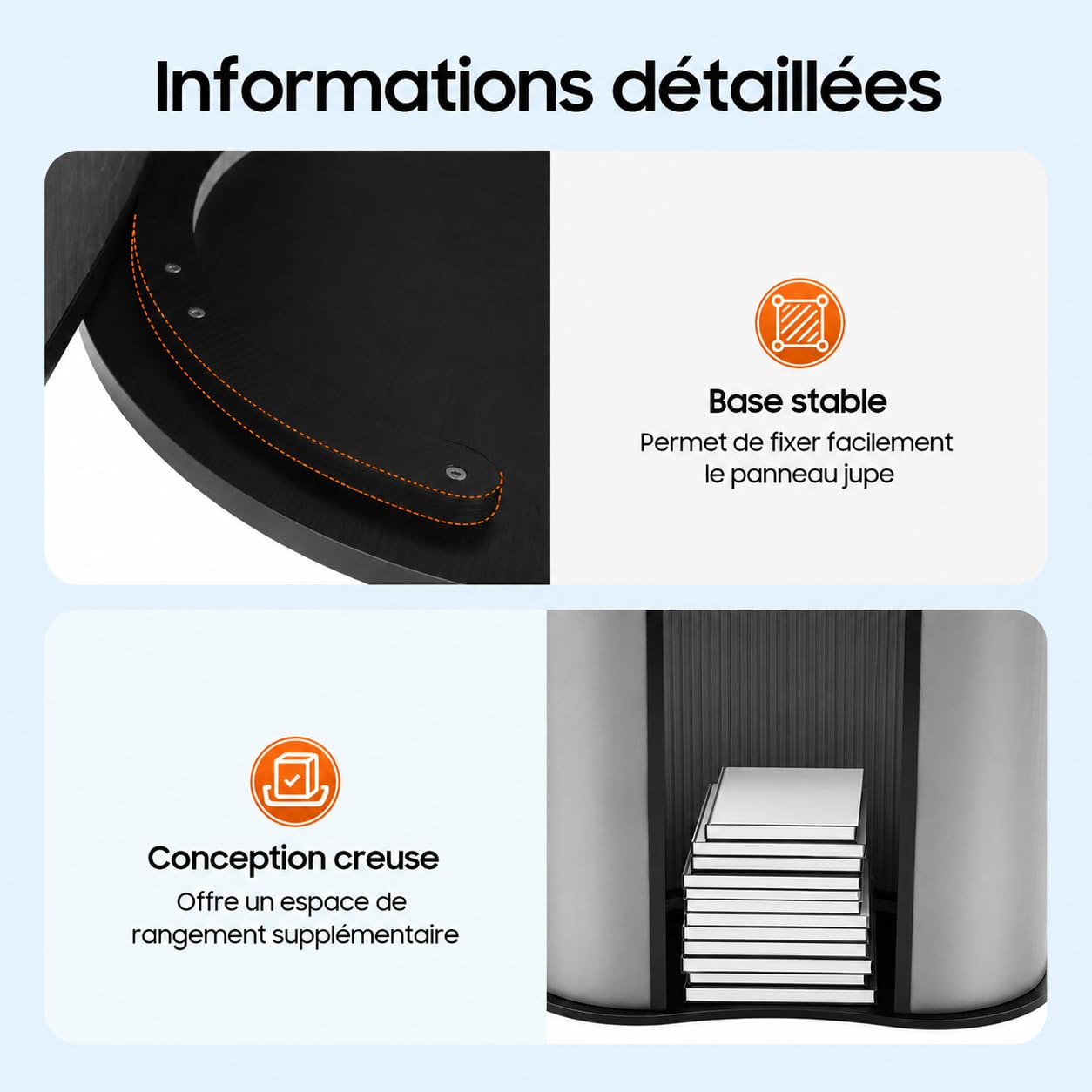 Comptoir de Réception Pliable, Présentoir d'exposition, Guichet de Bureau Pliable, Comptoir de Vente pour Réception d'entreprise, Exposition, Démonstrations de Produits, 40 x 90 x 90 cm