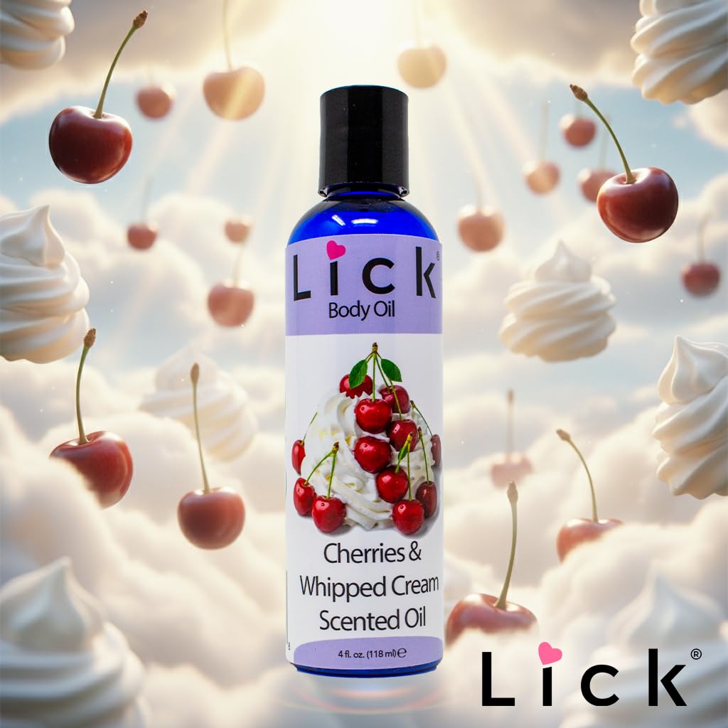 LICK Cherries & Whipped Cream Scented Body Oil - Luxurious Hydrating Oil for Radiant Skin, Enriched with Natural Jojoba Oils, Vitamin E. Ideal for Women, Daily Care 4 fl oz. - Image 2