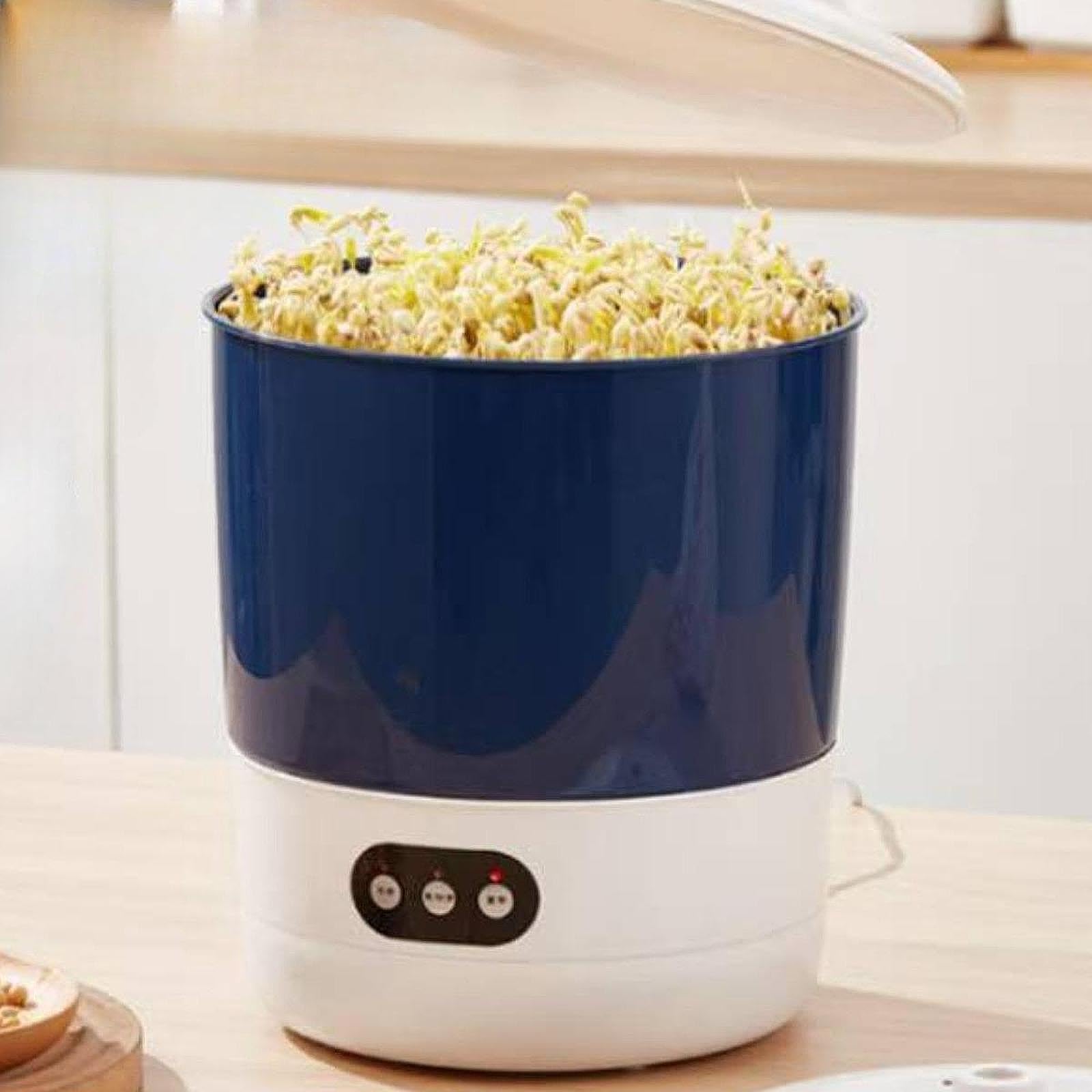 Máquina de Brotes de Frijol Doméstica con Inteligente de Germinación Automática Material Resistente Y Rociado Uniforme Adecuada para Cultivo F, 2 Placas de Maní Establecidas