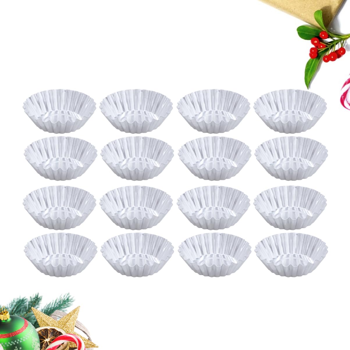 Gatuida 2 Series Taza Para Hornear Muffins Moldes Reutilizables Para Tarta De Huevo Latas De Pastel Para Hornear Cacerola Sartenes Bandejitas De Aluminio Silver 50 Piezas X 2