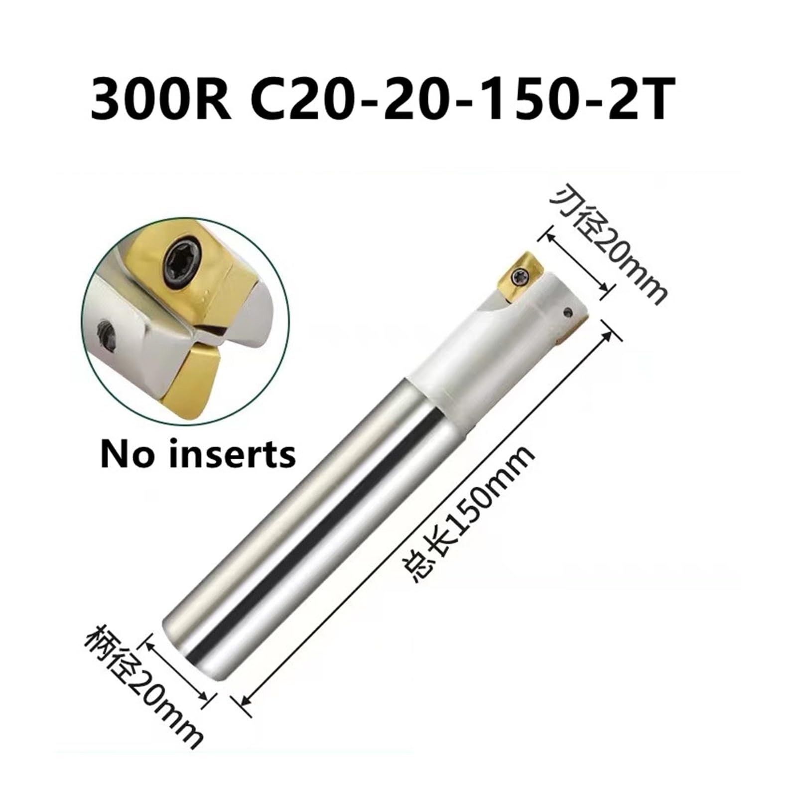 Fresa BAP300R, De Inserción APMT1135, Soporte, Carburo Desbaste NC 1 Juego Herramienta de Torno(300R C20-20-150-2T)