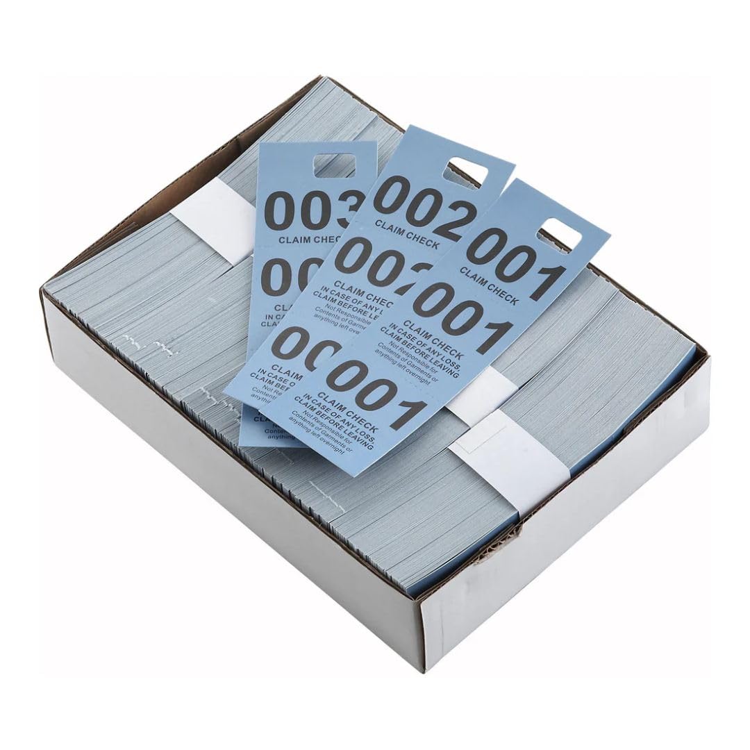 Soro Essentials- 3 Part Coat Check Tickets Blue Color 500 Pieces/Box- Colored Paper Coat Room Check Tags Tickets Claim Check Claim Ticket for Checking Coats Luggage in Hotels Restaurants Convention