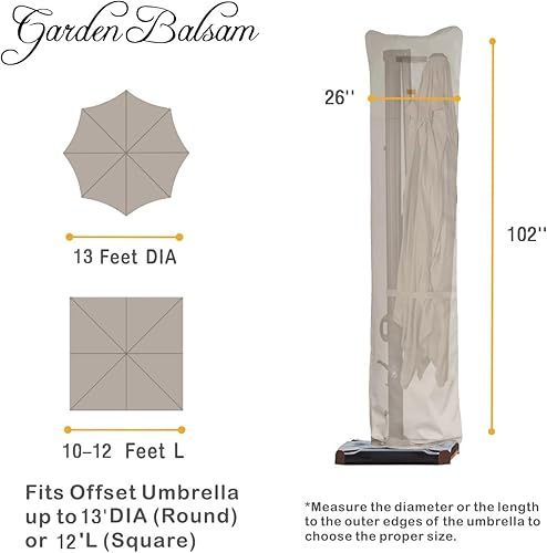 Miniatura 2 de Cubierta de sombrilla de patio para sombrilla de 9 a 13 pies, resistente al agua, curvada voladiza y poste recto, cubierta de sombrilla para