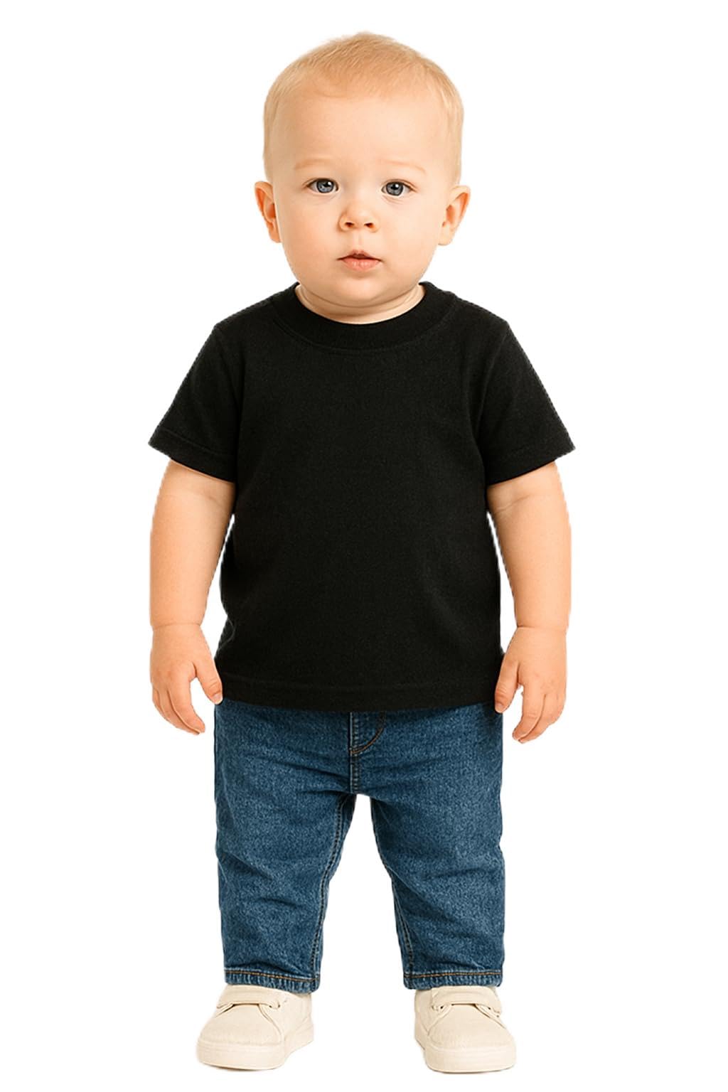 Babies Pure Cotton Solid Half Sleeve T-Shirt Soft & Breathable Daily Summer Wear for Newborn to 24 Months-image-6