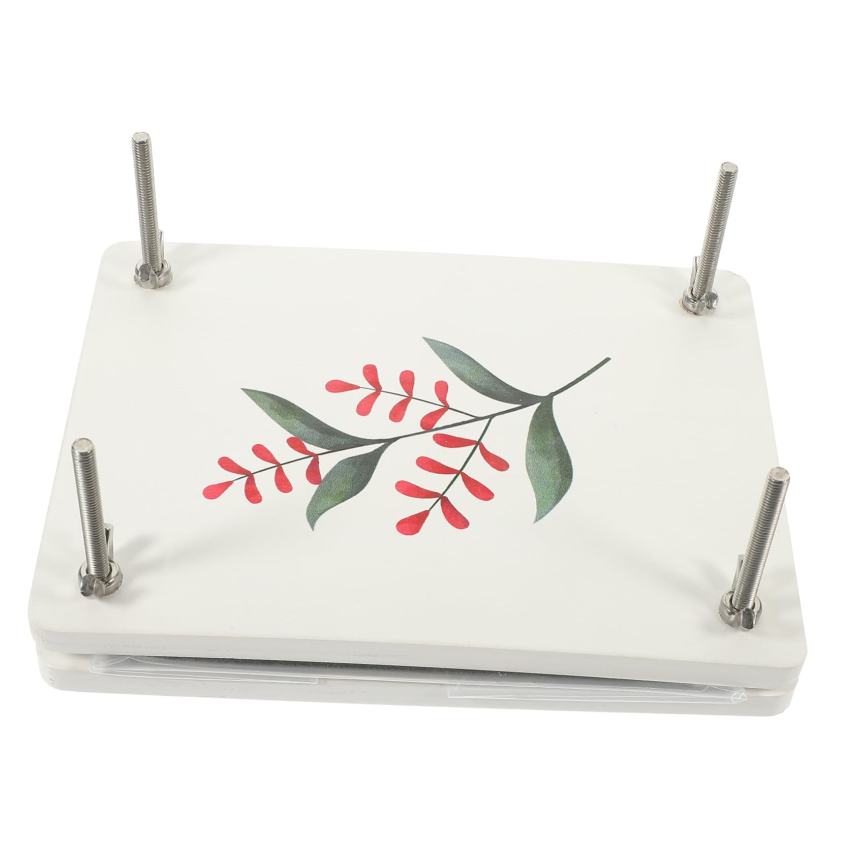 Sewroro Blumenpress Satz Selbstgemacht Kinder Holzpflanzenpresse mit Glatter Oberfläche und Metallbolzen für Trockenblumen Basteln und Naturproben